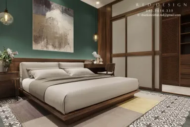 Phòng ngủ - Nhà phố Bình Phước - Phong cách Indochine
