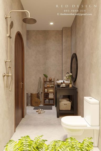  Phòng tắm - Nhà phố Bình Phước - Phong cách Indochine 