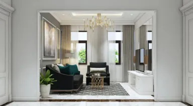 Phòng khách - Biệt thự Vinhomes Central Park Tân Cảng - Phong cách Neo Classic