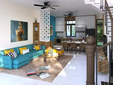 Phòng khách - Nhà phố Lakeview City Quận 2 - Phong cách Modern