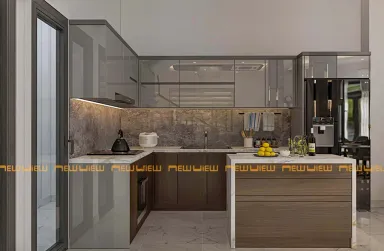 Phòng bếp - Nhà phố góc Bắc Ninh - Phong cách Modern