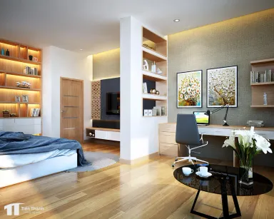 Phòng ngủ Phòng làm việc - Nhà phố Cần Thơ - Phong cách Modern