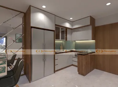 Phòng bếp - Căn hộ Vinhomes Grand Park Quận 9 - Phong cách Modern + Scandinavian