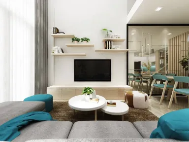 Phòng khách - Căn hộ Opal Riverside Thủ Đức - Phong cách Scandinavian