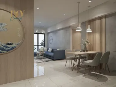 Phòng khách Phòng ăn - Căn Hộ Emerald Celadon City Quận Tân Phú - Phong cách Japandi