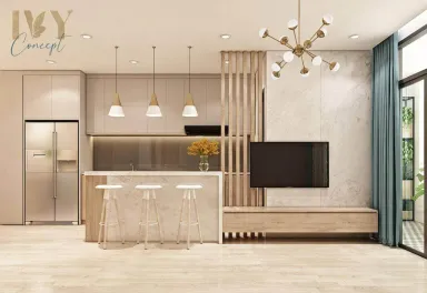 Phòng khách Phòng bếp - Căn Hộ Chung Cư Sơn Kỳ B Tân Phú - Phong cách Modern