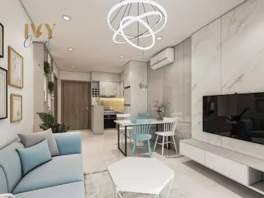 Phòng khách Phòng bếp Phòng ăn - Căn hộ Vinhomes Grand Park Quận 9 (Ms Hương) - Phong cách Modern