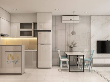  Phòng bếp, Phòng ăn - Căn hộ Vinhomes Grand Park Quận 9 (Ms Hương) - Phong cách Modern 