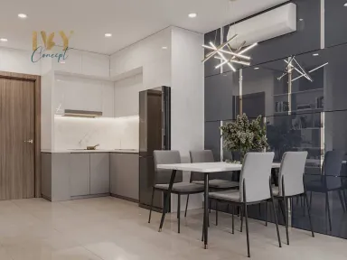 Phòng bếp Phòng ăn - Căn hộ Vinhomes Grand Park Quận 9 (Mr Derrick) - Phong cách Modern
