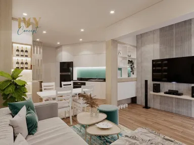 Phòng khách Phòng ăn - Nhà phố Quận Phú Nhuận - Phong cách Modern