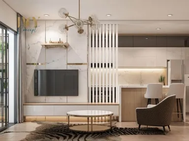 Phòng khách - Căn hộ Emerald Celadon City Tân Phú 84m2 - Phong cách Modern