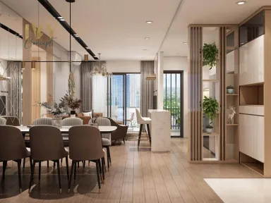 Phòng ăn Lối vào - Căn hộ Emerald Celadon City Tân Phú 84m2 - Phong cách Modern