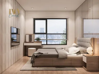 Phòng ngủ - Căn hộ Vinhomes Grand Park Quận 9 (Ms Hân) - Phong cách Modern