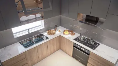Phòng bếp - Nhà phố Suncasa Bình Dương - Phong cách Modern