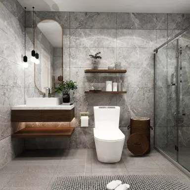 Phòng tắm - Phòng ngủ Villa Dĩ An Bình Dương 50m2 - Phong cách Neo Classic