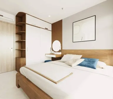 Phòng ngủ - Căn hộ Estella Quận 2 - Phong cách Mid-Century Modern