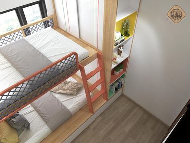  Phòng ngủ - Nhà mẫu Dự án Green Town Bình Tân 68m2 - Phong cách Color Block + Scandinavian 