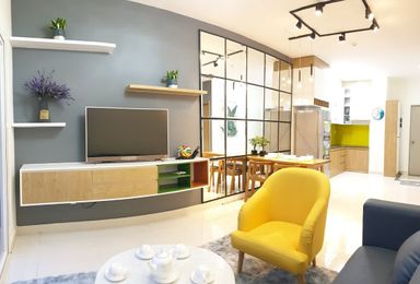  Phòng khách, Phòng bếp, Phòng ăn - Nhà mẫu Dự án Green Town Bình Tân - Phong cách Color Block + Scandinavian 