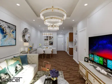 Phòng khách Phòng ăn - Căn hộ Akari City Quận Bình Tân - Phong cách Neo Classic