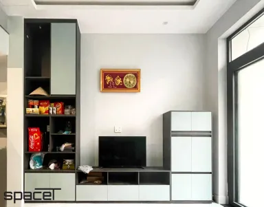 Phòng khách - Nhà phố Quận 12 - Phong cách Modern + Scandinavian