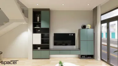 Phòng khách Lối vào - Nhà phố Quận 12 108m2 - Phong cách Modern + Scandinavian