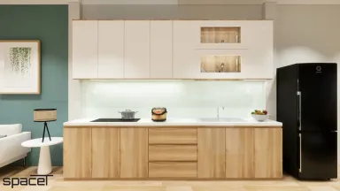 Phòng bếp - Nhà phố Quận 12 108m2 - Phong cách Modern + Scandinavian