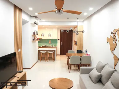 Phòng khách Phòng ăn - Căn hộ One Verandah 2PN - Phong cách Scandinavian + Modern