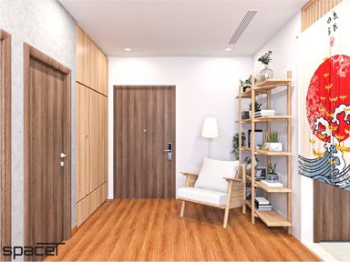  Lối vào - Căn hộ Eco Green Quận 7 49m2 - Phong cách Japandi 