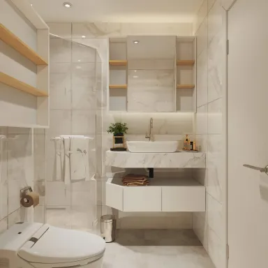 Phòng tắm - Căn hộ Man Thiện C5 Quận 9 - Phong cách Scandinavian