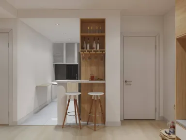Phòng bếp Lối vào - Căn hộ Man Thiện C5 Quận 9 - Phong cách Scandinavian