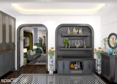 Lối vào - Nhà phố Takara Residence Bình Dương - Phong cách Indochine