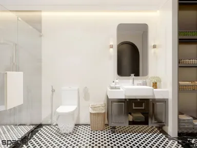 Phòng tắm - Nhà phố Takara Residence Bình Dương - Phong cách Indochine