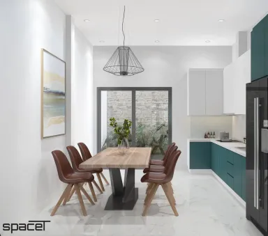 Phòng bếp Phòng ăn - Nhà phố Gò Vấp 132m2 - Phong cách Modern