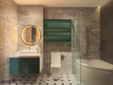 Phòng tắm - Nhà phố Gò Vấp 132m2 - Phong cách Modern