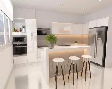 Phòng bếp - Nhà phố Quận 11 268m2 - Phong cách Modern + Scandinavian