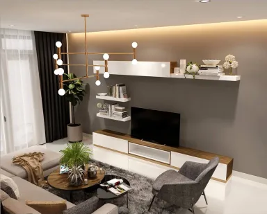 Phòng khách - Nhà phố Gò Vấp 144m2 - Phong cách Modern