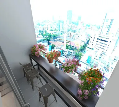 Lô gia - Nhà phố Bình Thạnh - Phong cách Modern