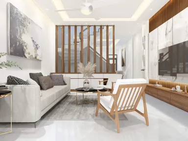 Phòng khách - Nhà phố Bình Dương - Phong cách Modern + Scandinavian