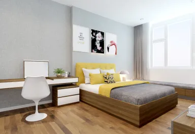 Phòng ngủ - Căn hộ Sunrise Riverside Nhà Bè 103m2 - Phong cách Scandinavian + Modern