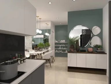 Phòng bếp Phòng ăn - Căn hộ Millennium Quận 4 - Phong cách Modern