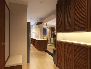 Lối vào - Căn hộ Gold View Quận 4 - Phong cách Neo Classic