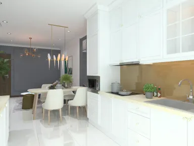 Phòng bếp Phòng ăn - Căn hộ Era Quận 7 - Phong cách Scandinavian