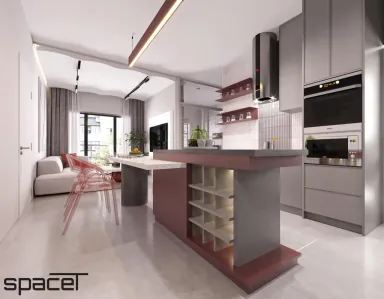 Phòng bếp Phòng ăn - Căn hộ D'Lusso Quận 2 - Phong cách Modern