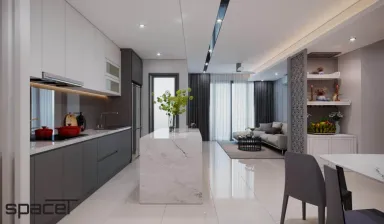 Phòng khách Phòng bếp - Căn hộ Emerald Precinct (Celadon City) - Phong cách Modern
