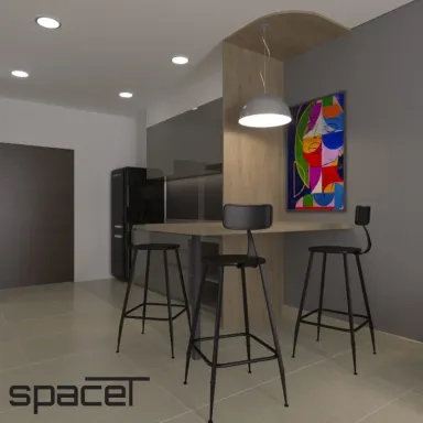 Phòng bếp Phòng ăn - Căn hộ Sky 89 Quận 7 - Phong cách Modern