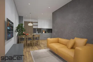 Phòng khách Phòng bếp Phòng ăn - Căn hộ Lavida Plus Quận 7 - Phong cách Modern