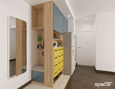 Lối vào - Cải tạo Căn hộ SaigonLand Bình Thạnh 68m2 - Phong cách Color Block