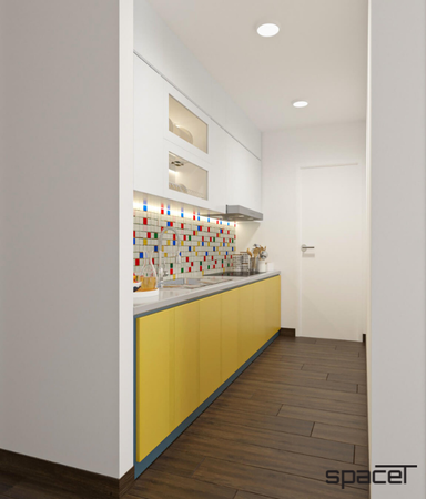  Phòng bếp - Cải tạo Căn hộ SaigonLand Bình Thạnh 68m2 - Phong cách Color Block 