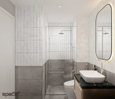 Phòng tắm - Cải tạo Căn hộ SaigonLand Bình Thạnh 68m2 - Phong cách Color Block