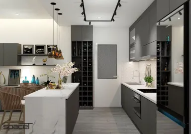 Phòng bếp - Căn hộ Saigon Pearl Bình Thạnh - Phong cách Modern + Minimalist